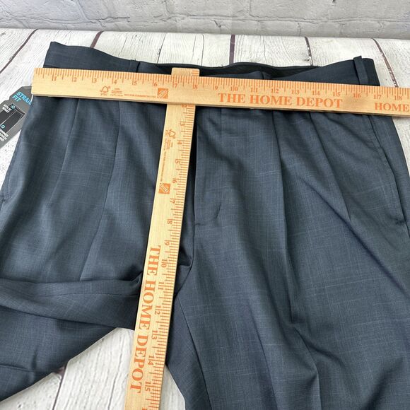 Savane Mens Stretch Crosshatch‎ Charcoal 34W / 29L Pleated Pants NWT - Picture 8 of 8